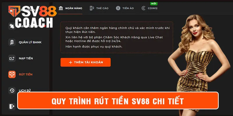 Hướng dẫn rút tiền SV88 theo quy trình chi tiết